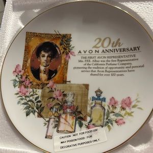 20th Anniversary Collectors plate the First Avon Representative